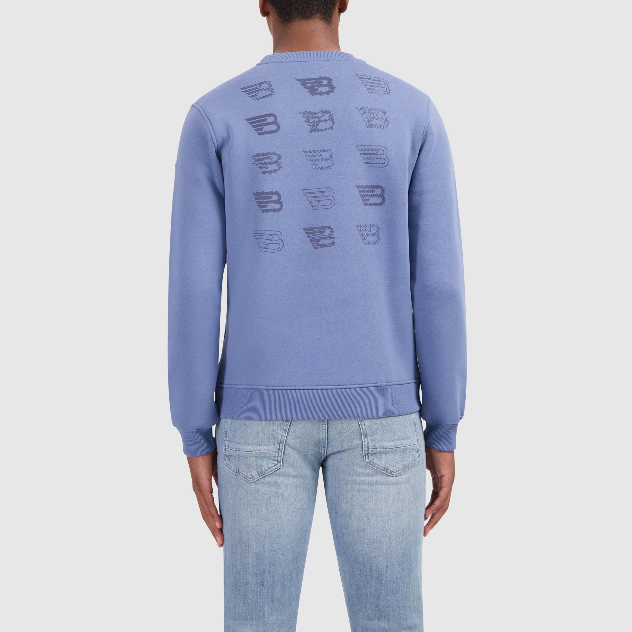 Scribble Icon Logo Sweater | Blue Grey