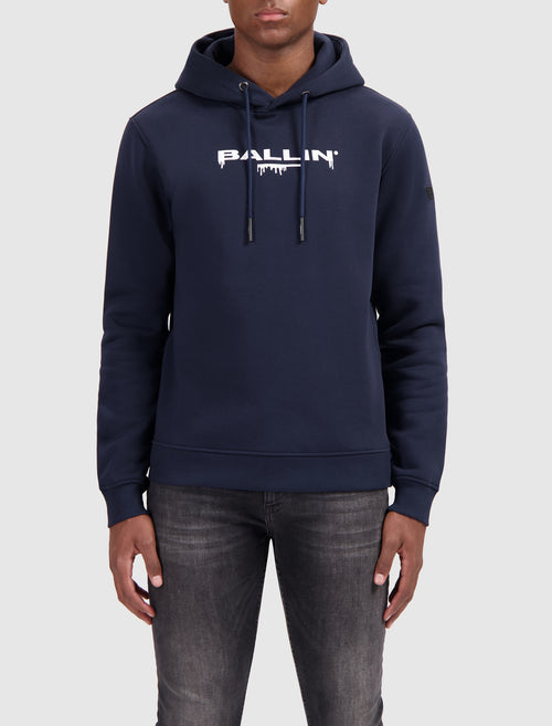 Dripping Logo Hoodie | Navy