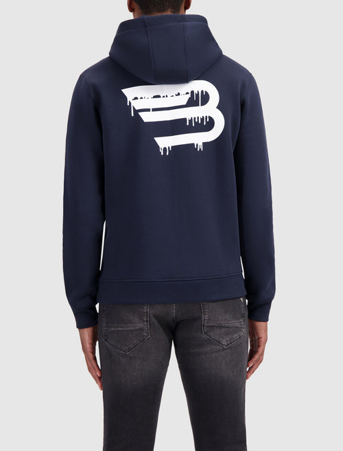 Dripping Logo Hoodie | Navy