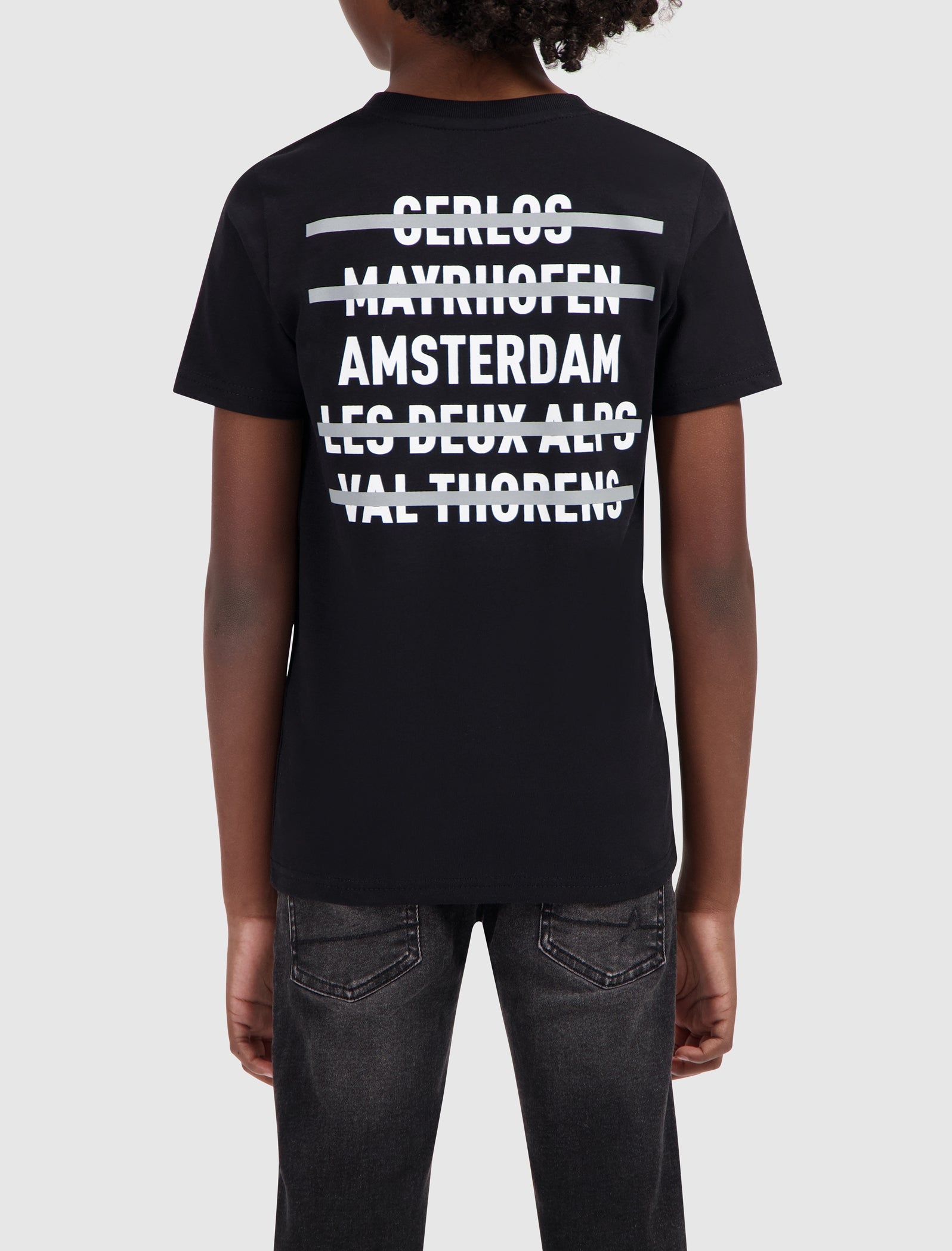 Junior Ski Slope Cities T-shirt | Black
