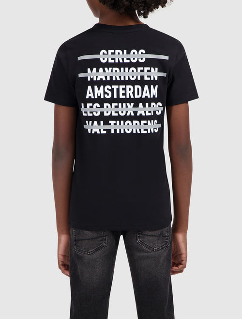 Junior Ski Slope Cities T-shirt | Black