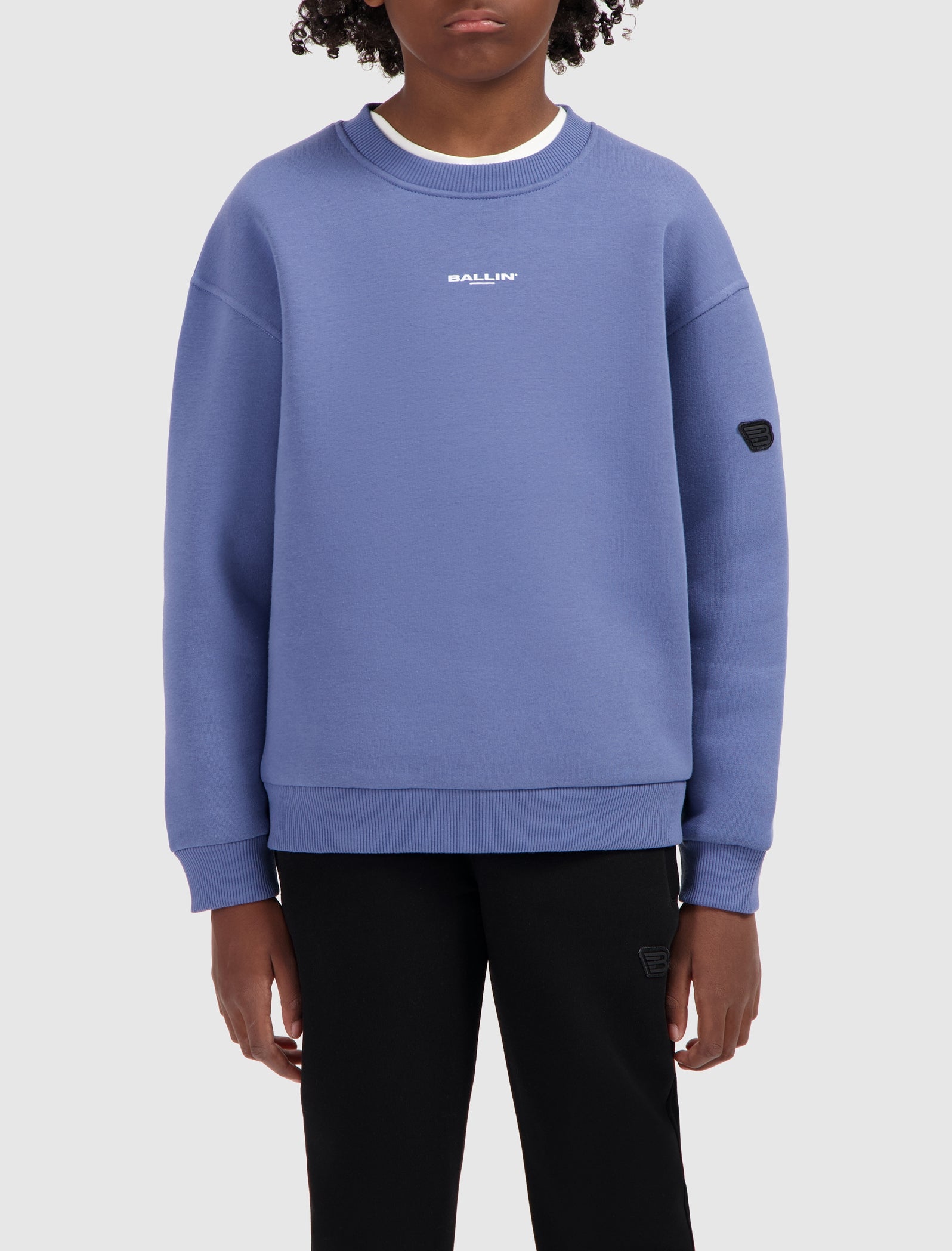 Junior Triangular Circles Logo Sweater | Blue Grey