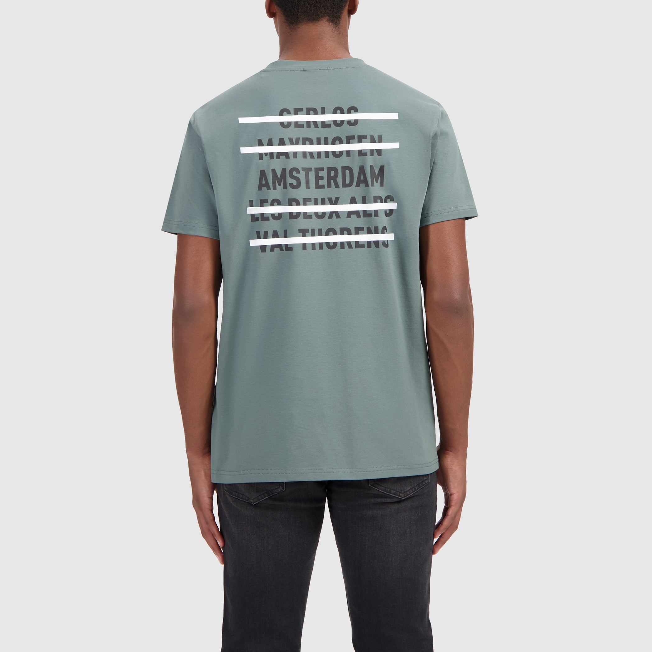 Ski Slope Cities T-shirt | Army Green