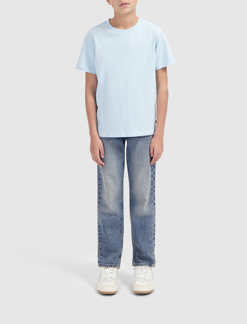 Junior Floral Initial T-shirt | Light Blue