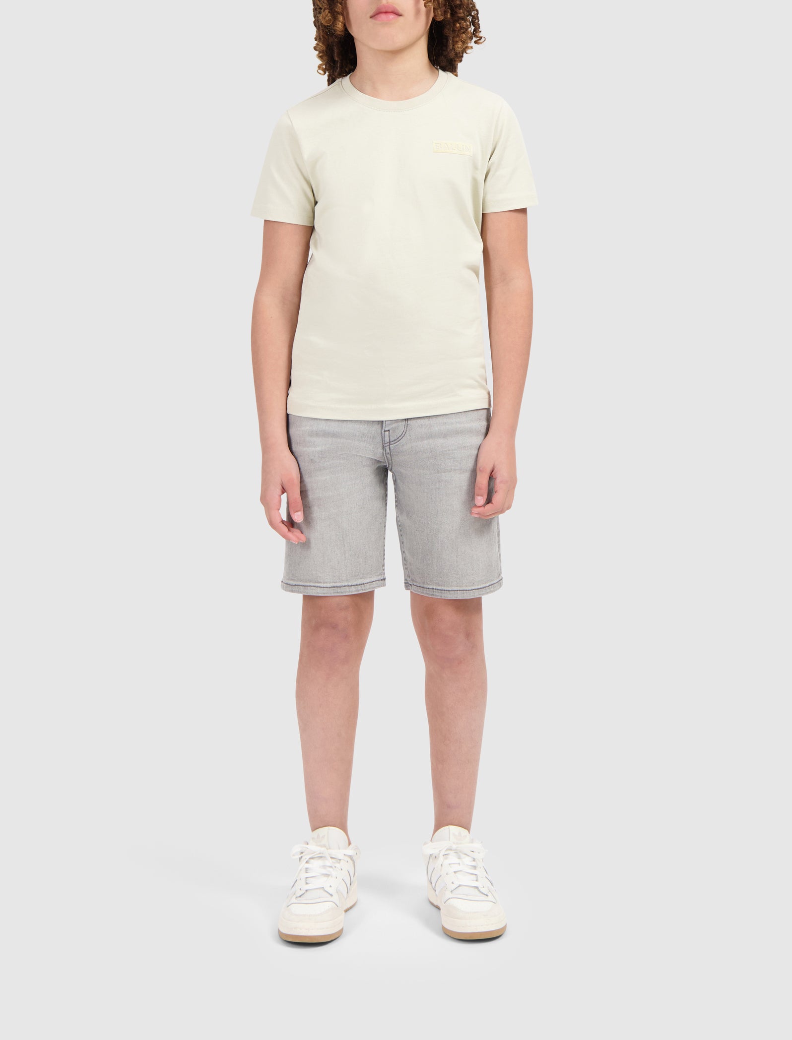 Junior Flocked Logo Frame T-shirt | Sand