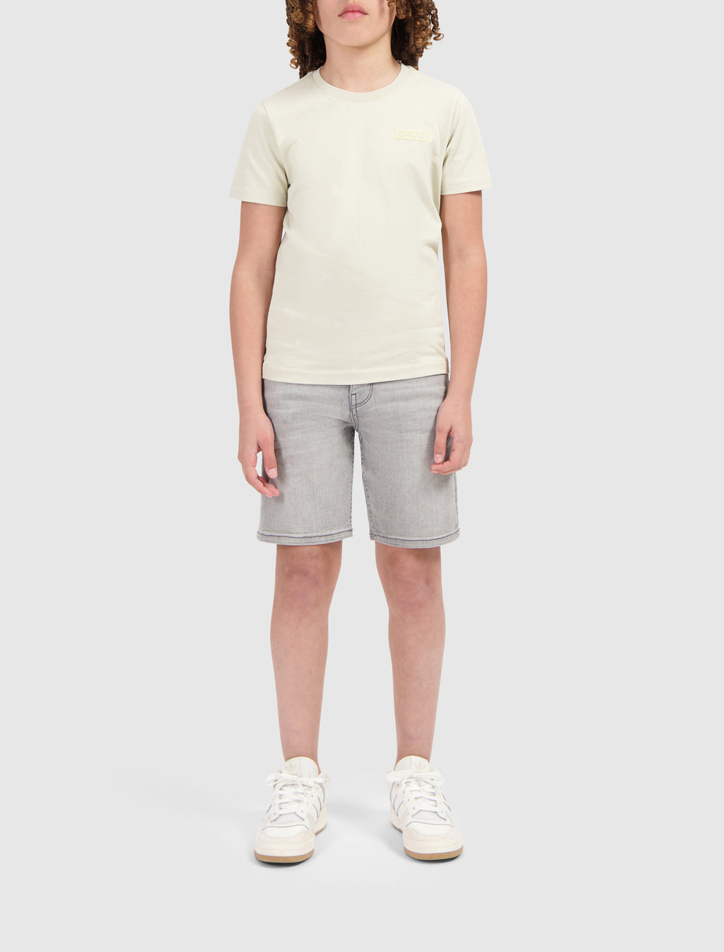 Junior Flocked Logo Frame T-shirt | Sand