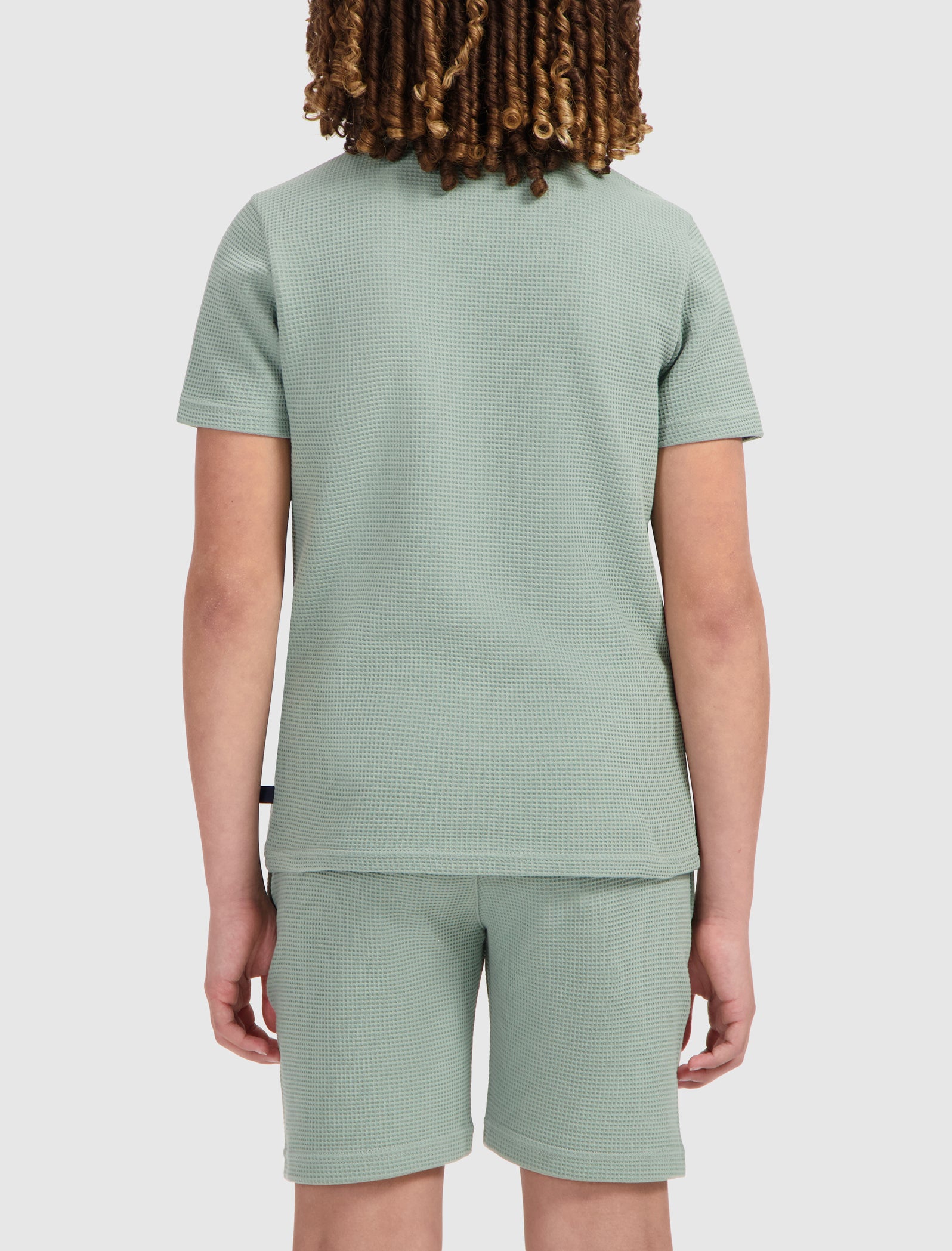 Junior Waffle Embroidery T-shirt | Green