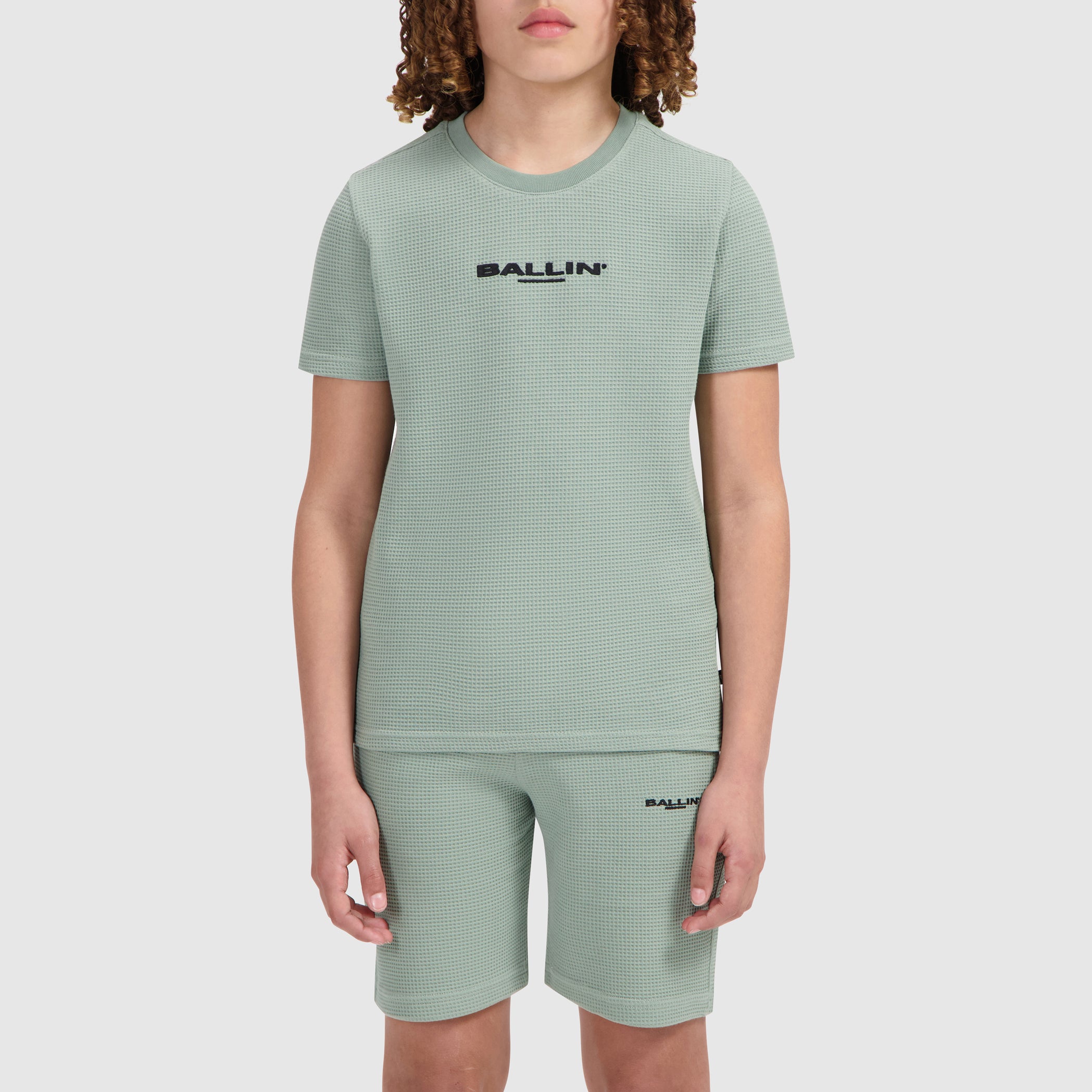 Junior Waffle Embroidery T-shirt | Green