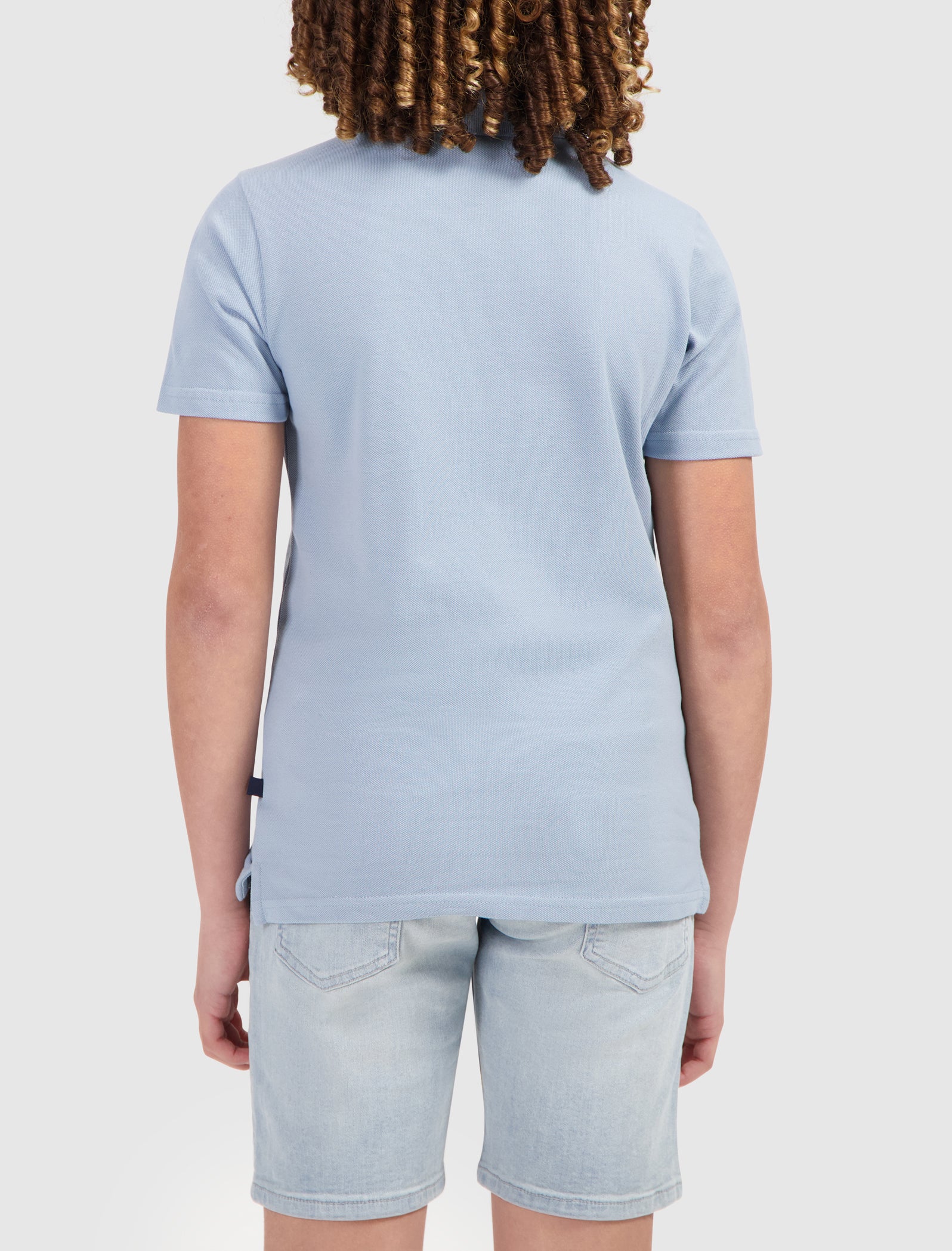 Junior Piqué Logo Polo | Blue Grey