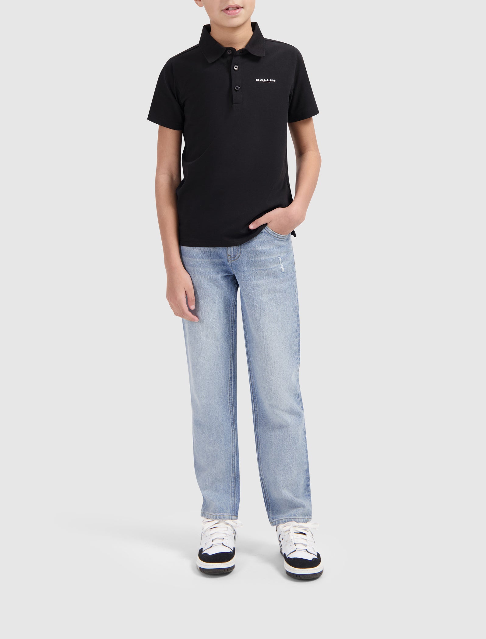 Junior Jersey Logo Polo | Black