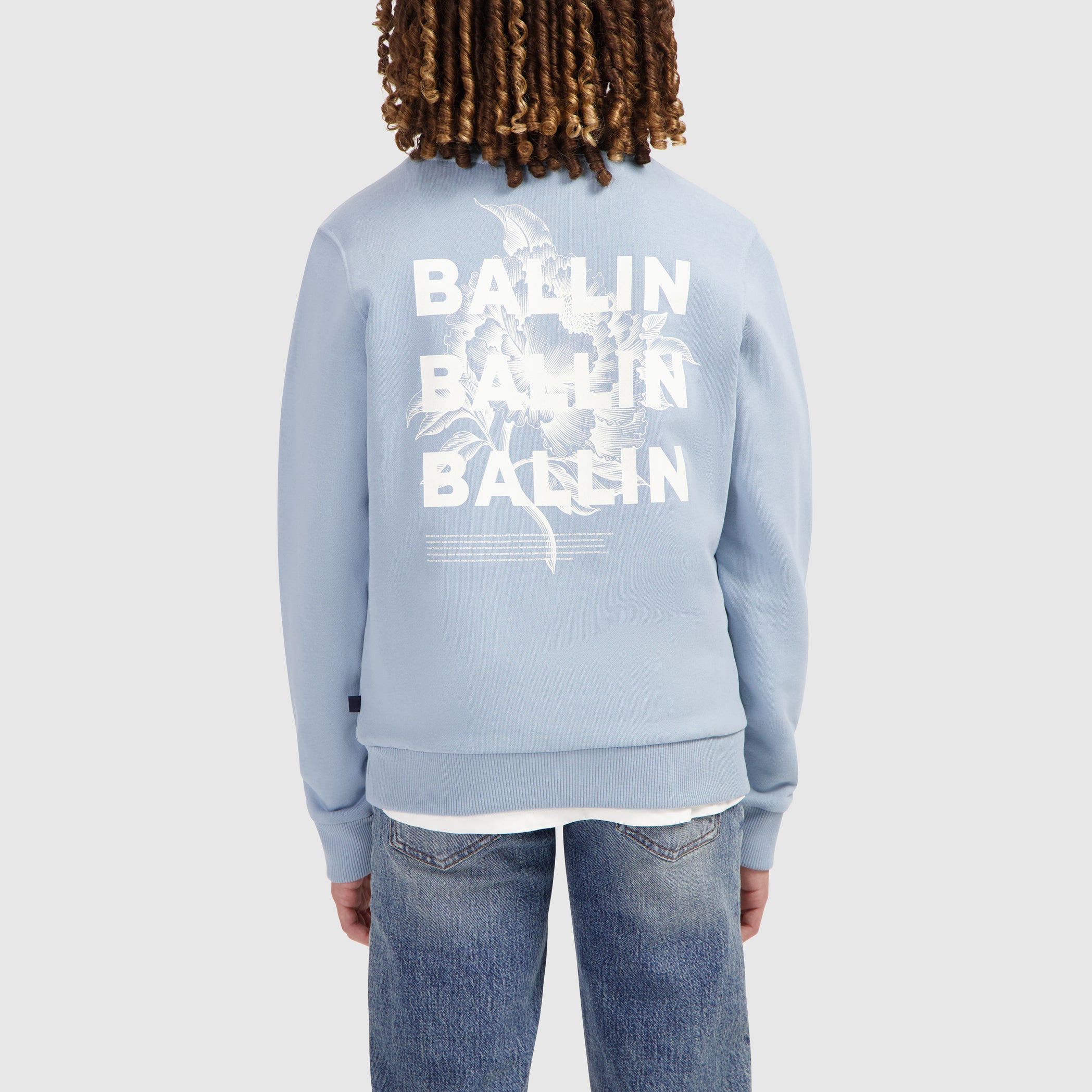 Junior Botanic Identity Sweater | Blue Grey