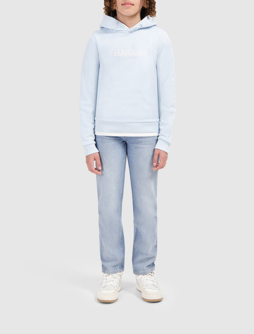 Junior Dual Line Logo Hoodie | Light Blue
