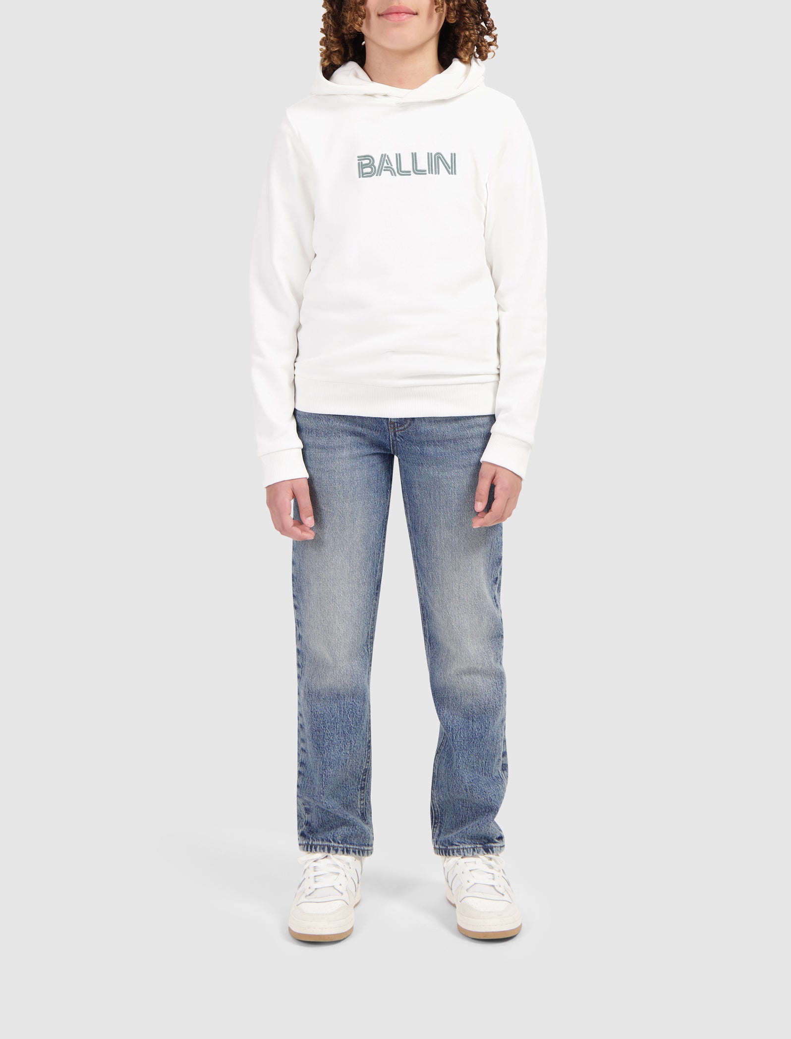 Junior Dual Line Logo Hoodie | Off White