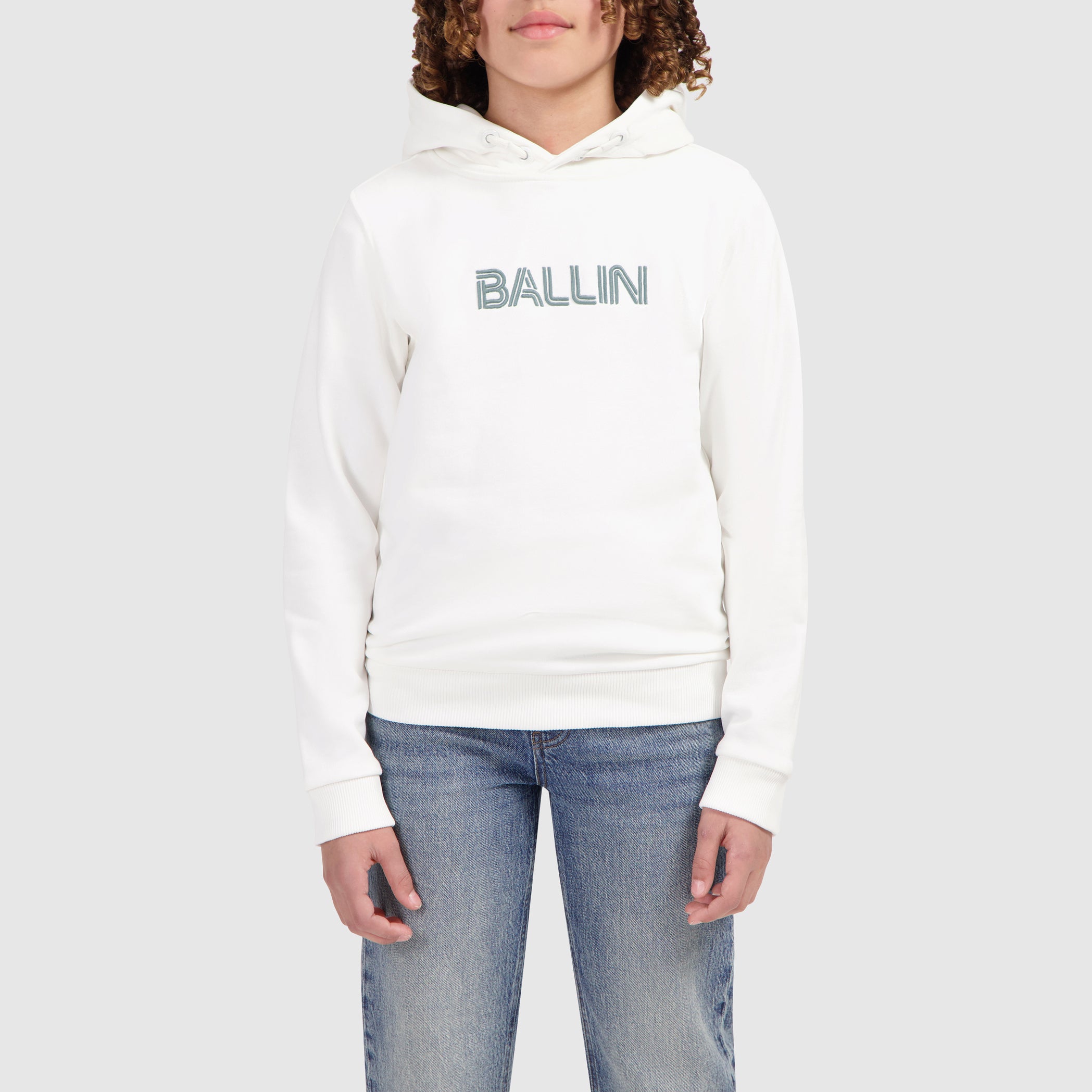 Junior Dual Line Logo Hoodie | Off White