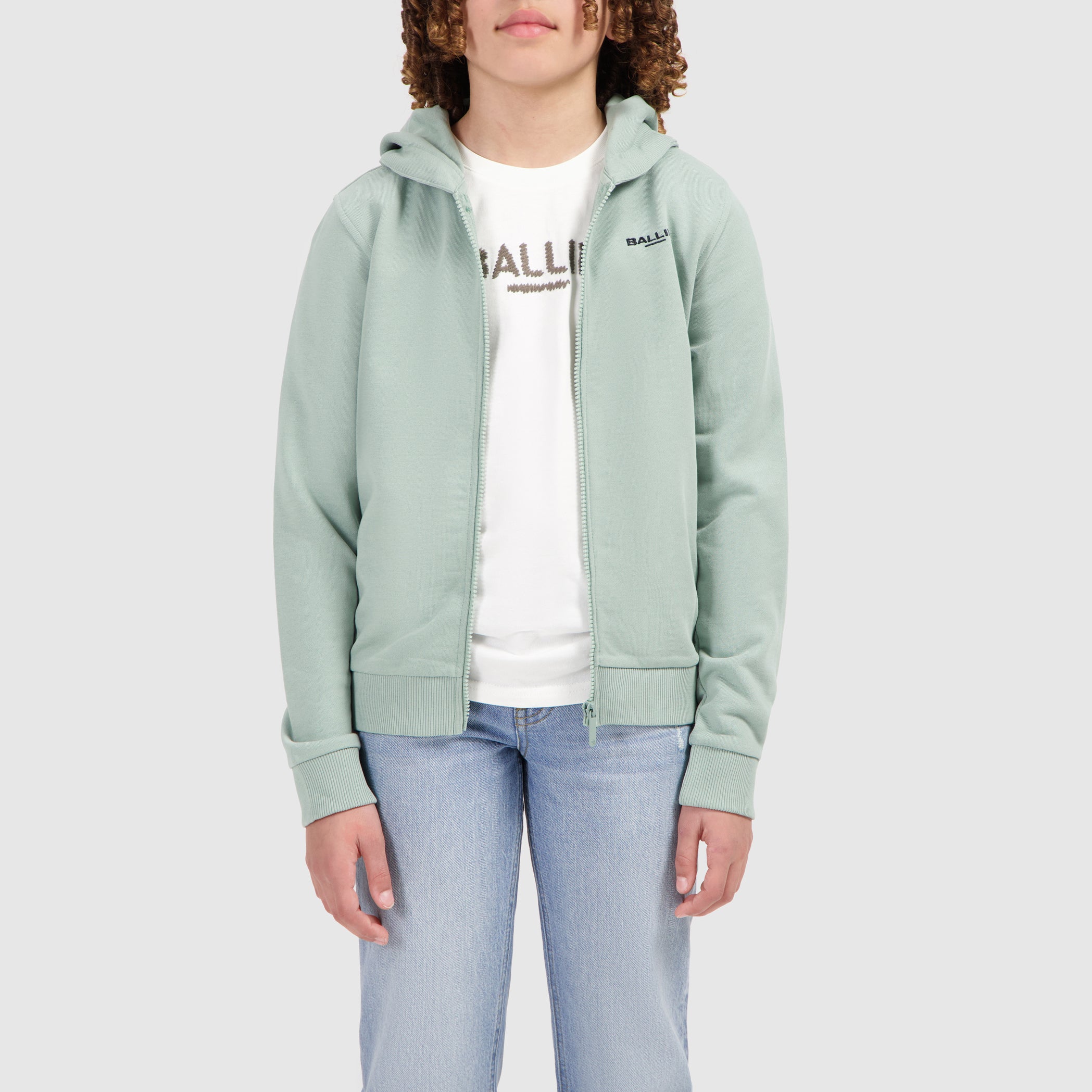 Junior Full-zip Logo Hoodie | Green