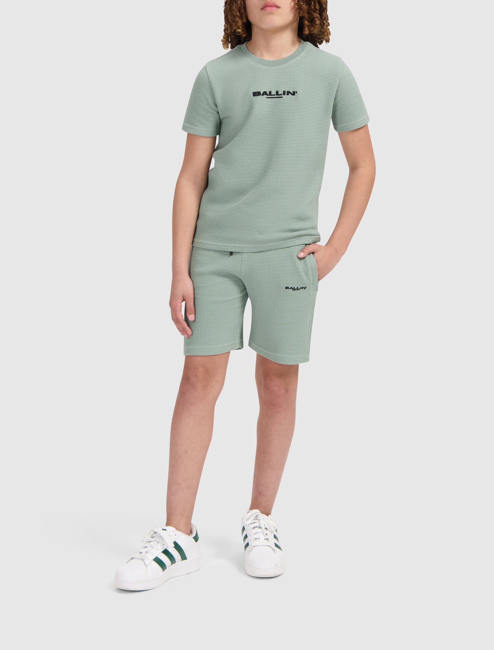 Junior Waffle Logo Sweatshorts | Green
