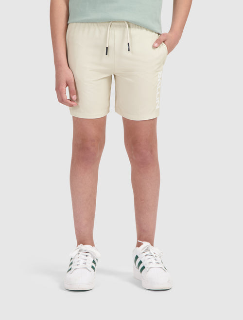 Junior Dual Line Logo Swim Shorts | Sand