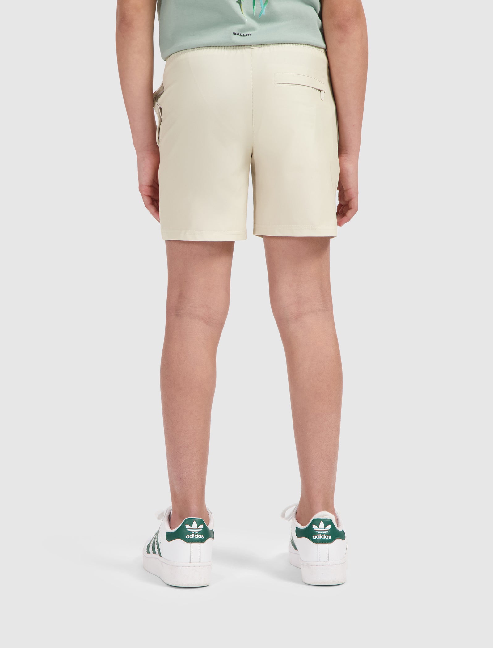 Junior Dual Line Logo Swim Shorts | Sand
