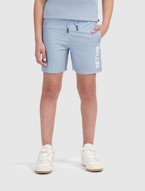 Junior Dual Line Logo Swim Shorts | Blue Grey