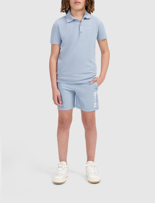 Junior Dual Line Logo Swim Shorts | Blue Grey