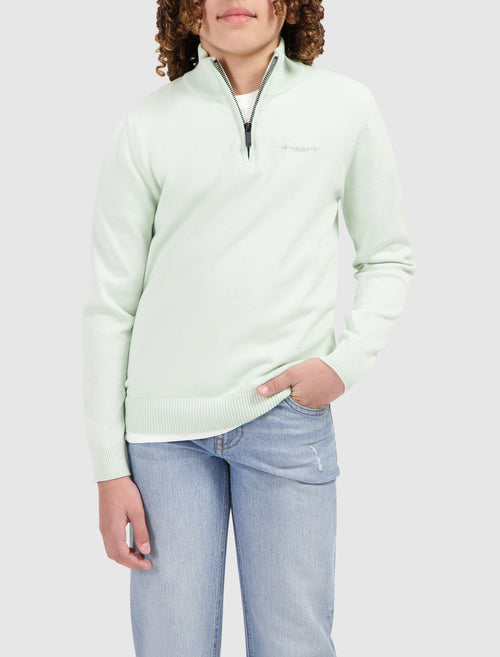 Junior Original Half Zip Knit | Light Green