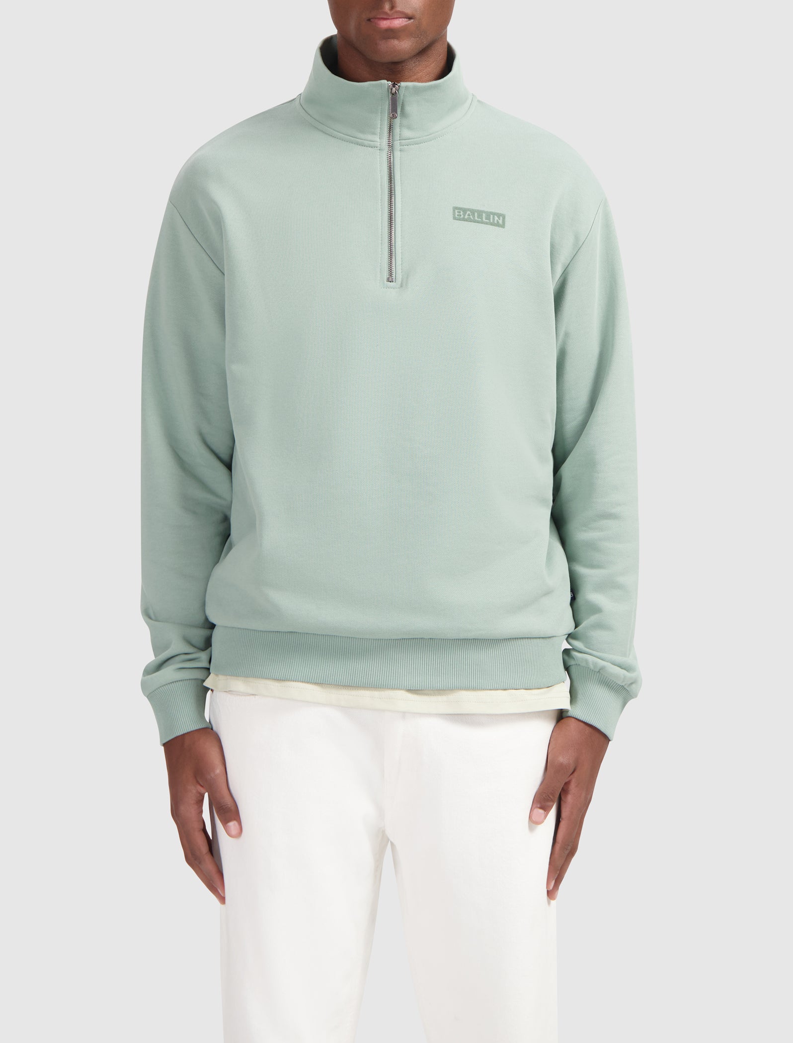 Box Logo Half-zip Sweater | Green