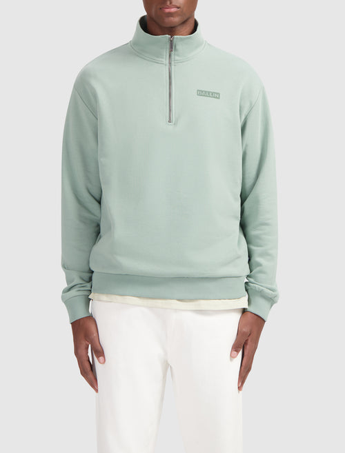 Box Logo Half-zip Sweater | Green
