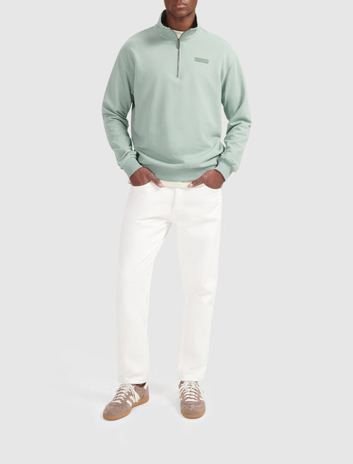Box Logo Half-zip Sweater | Green