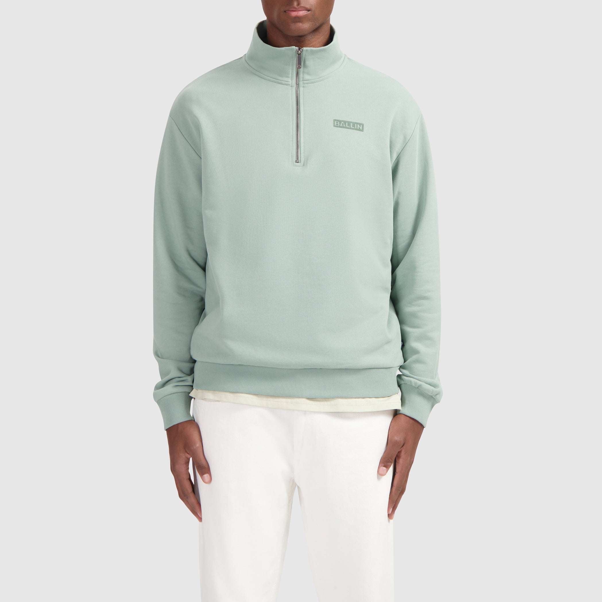 Box Logo Half-zip Sweater | Green
