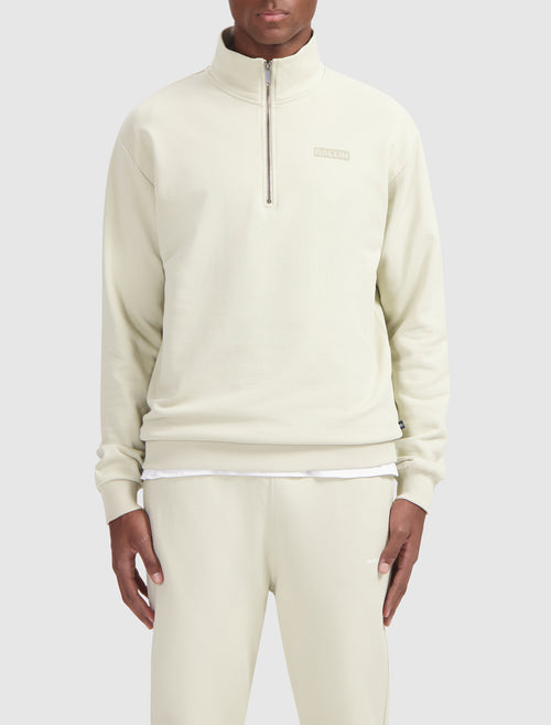 Box Logo Half-zip Sweater | Sand