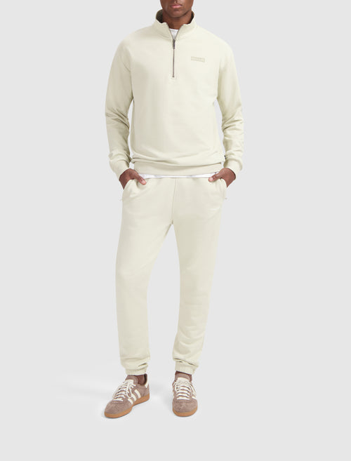 Box Logo Half-zip Sweater | Sand