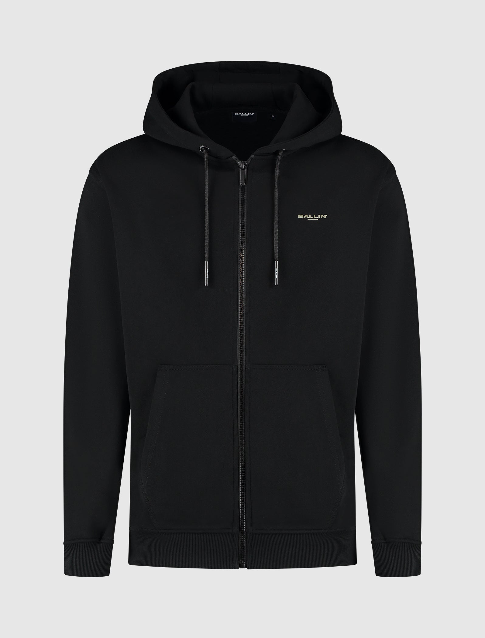 Grunge Logo Full-zip Hoodie | Black