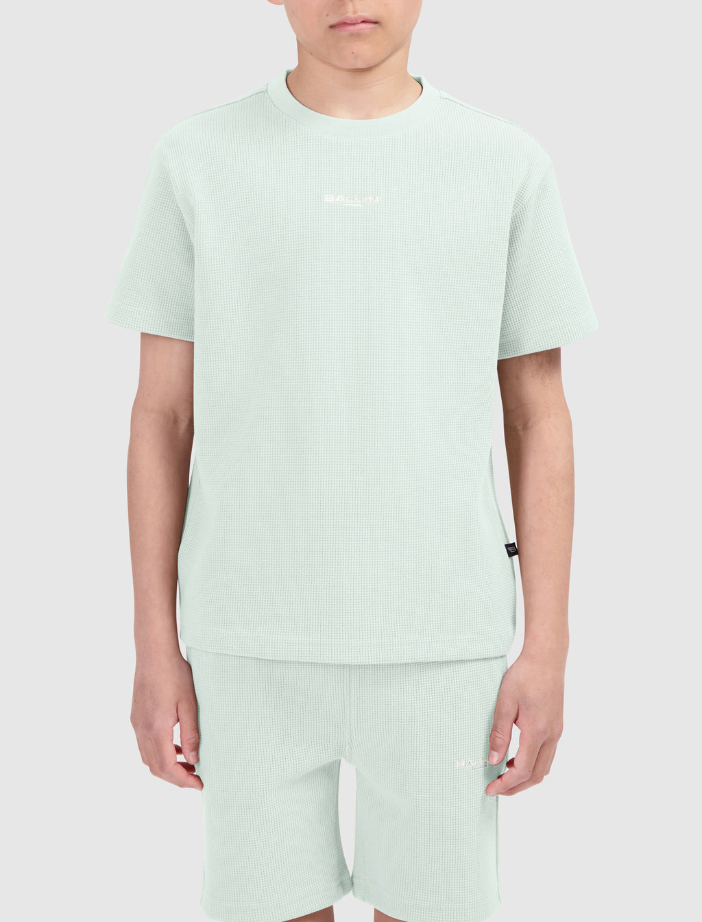 Junior Waffle Embroidery T-shirt | Light Green