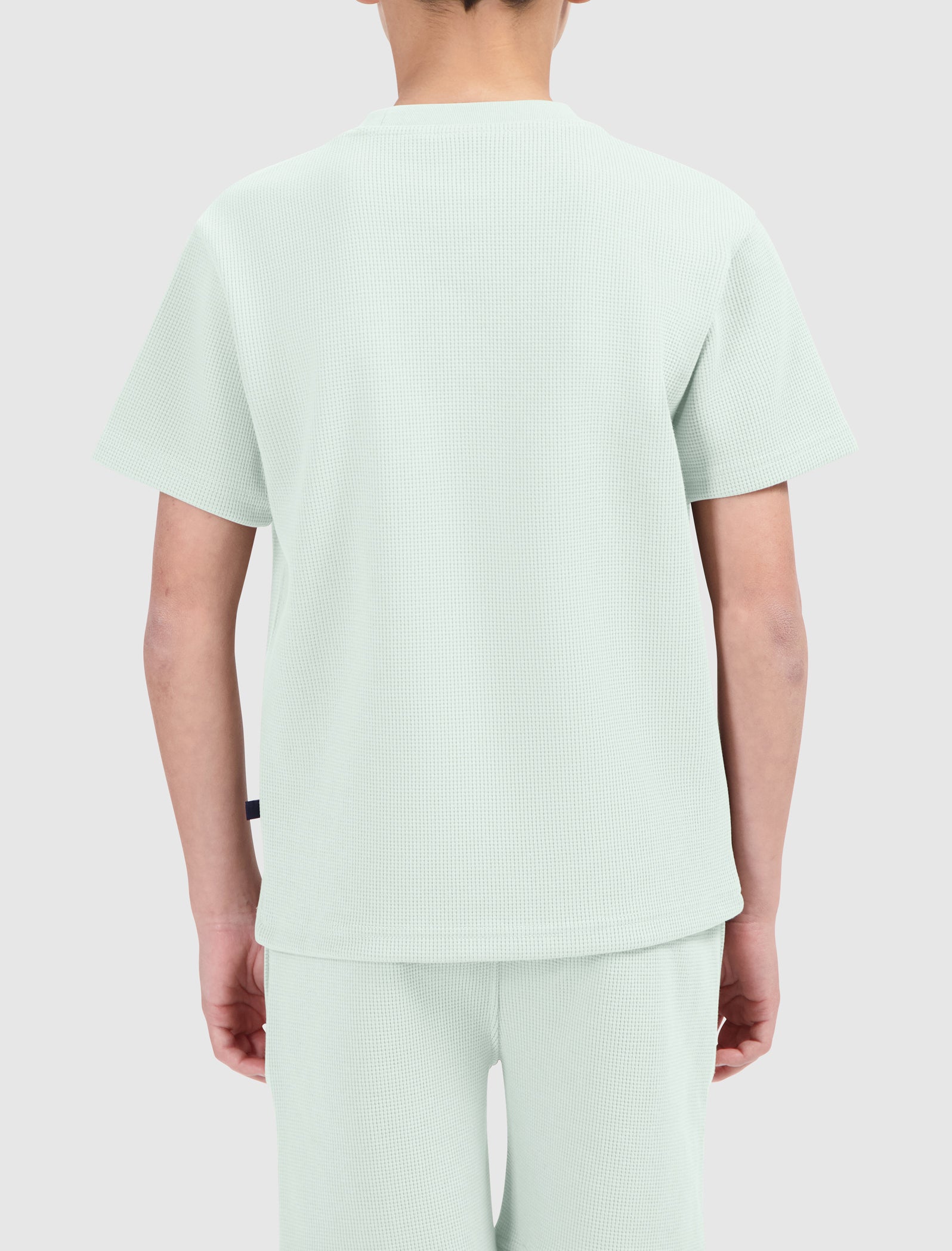 Junior Waffle Embroidery T-shirt | Light Green