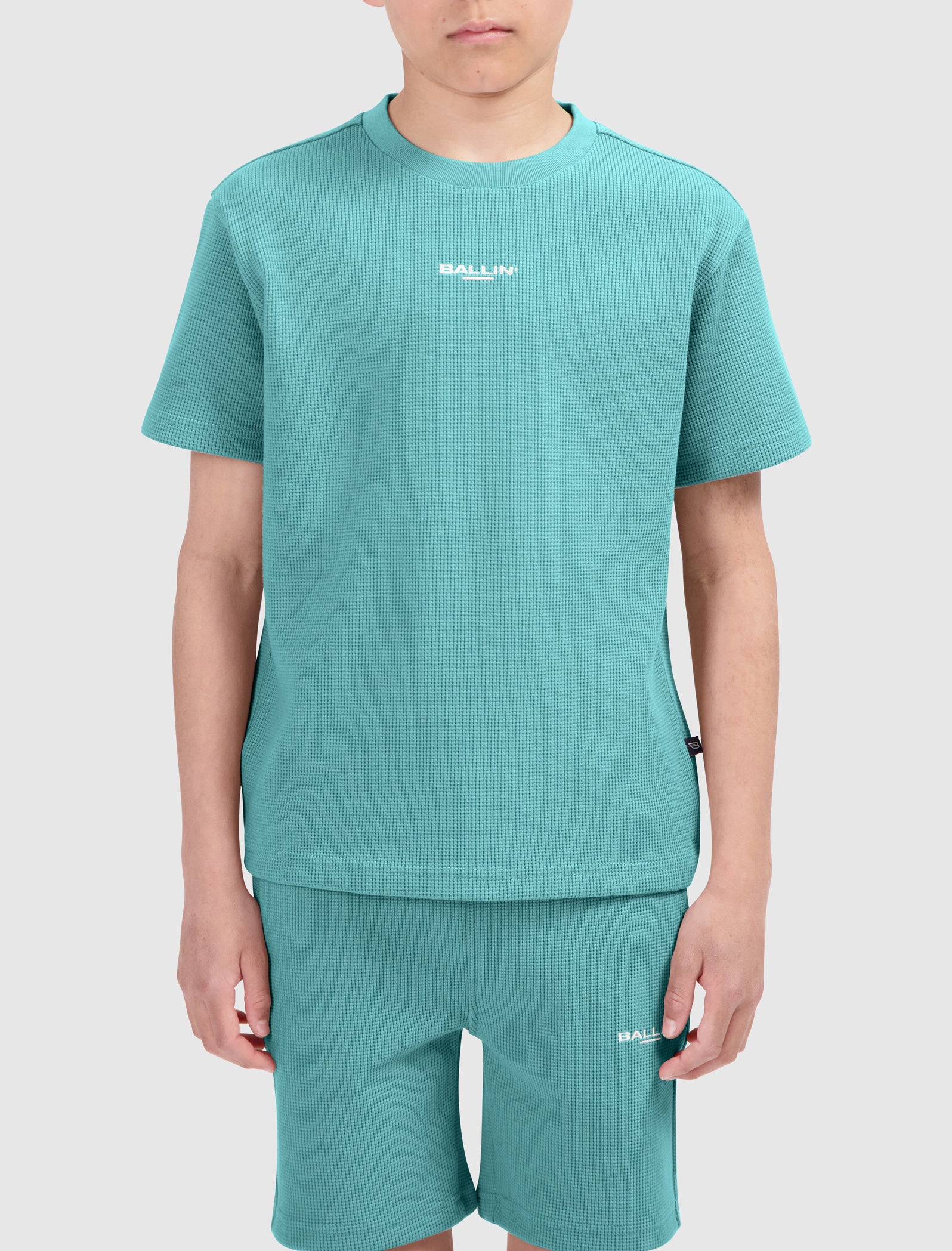 Junior Waffle Embroidery T-shirt | Emerald
