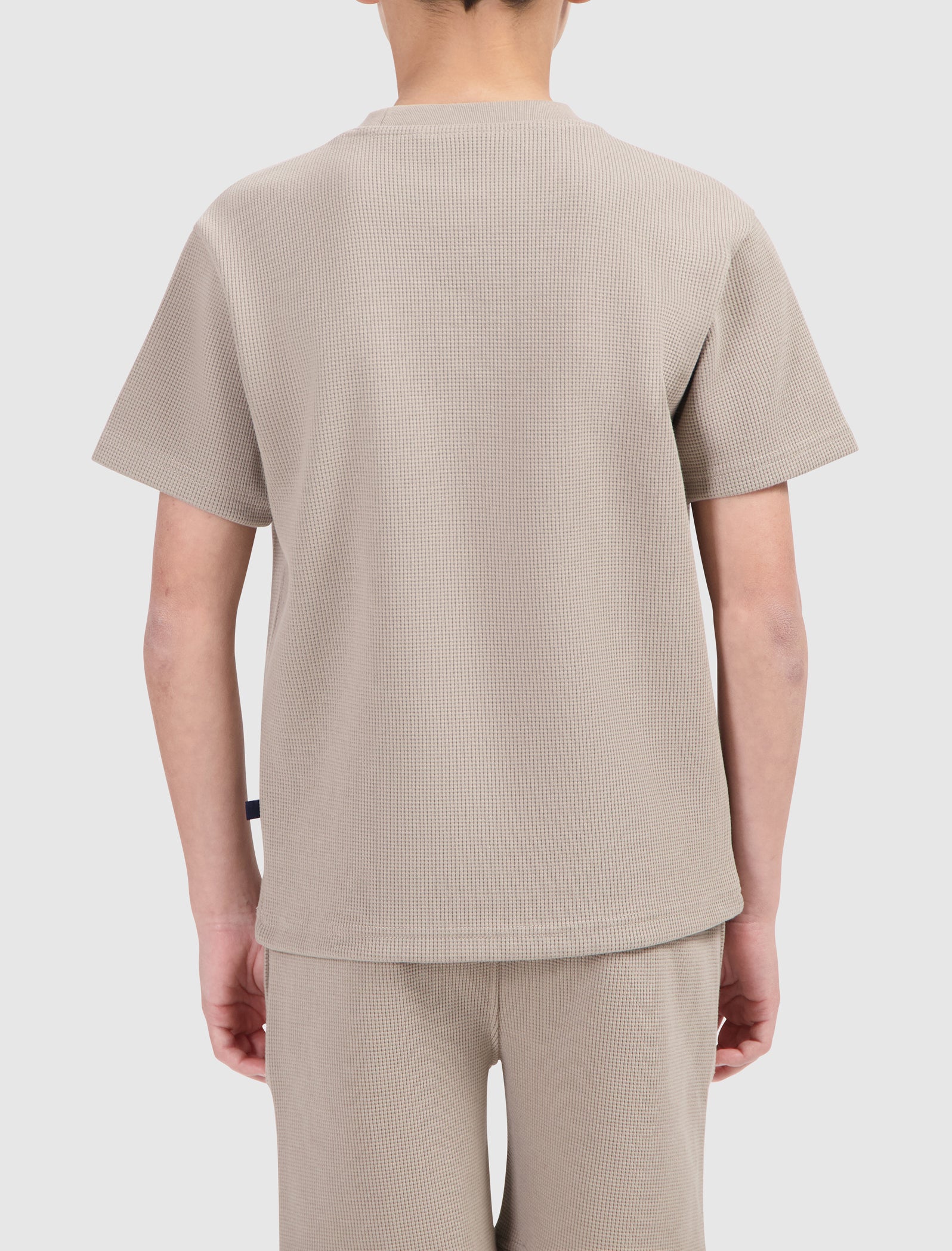 Junior Waffle Embroidery T-shirt | Taupe