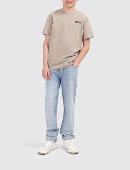 Junior Box Logo Initial T-shirt | Taupe
