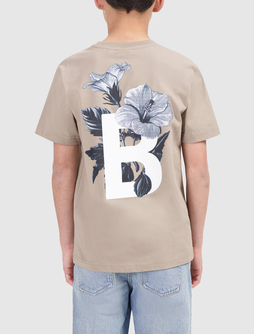 Junior Box Logo Initial T-shirt | Taupe