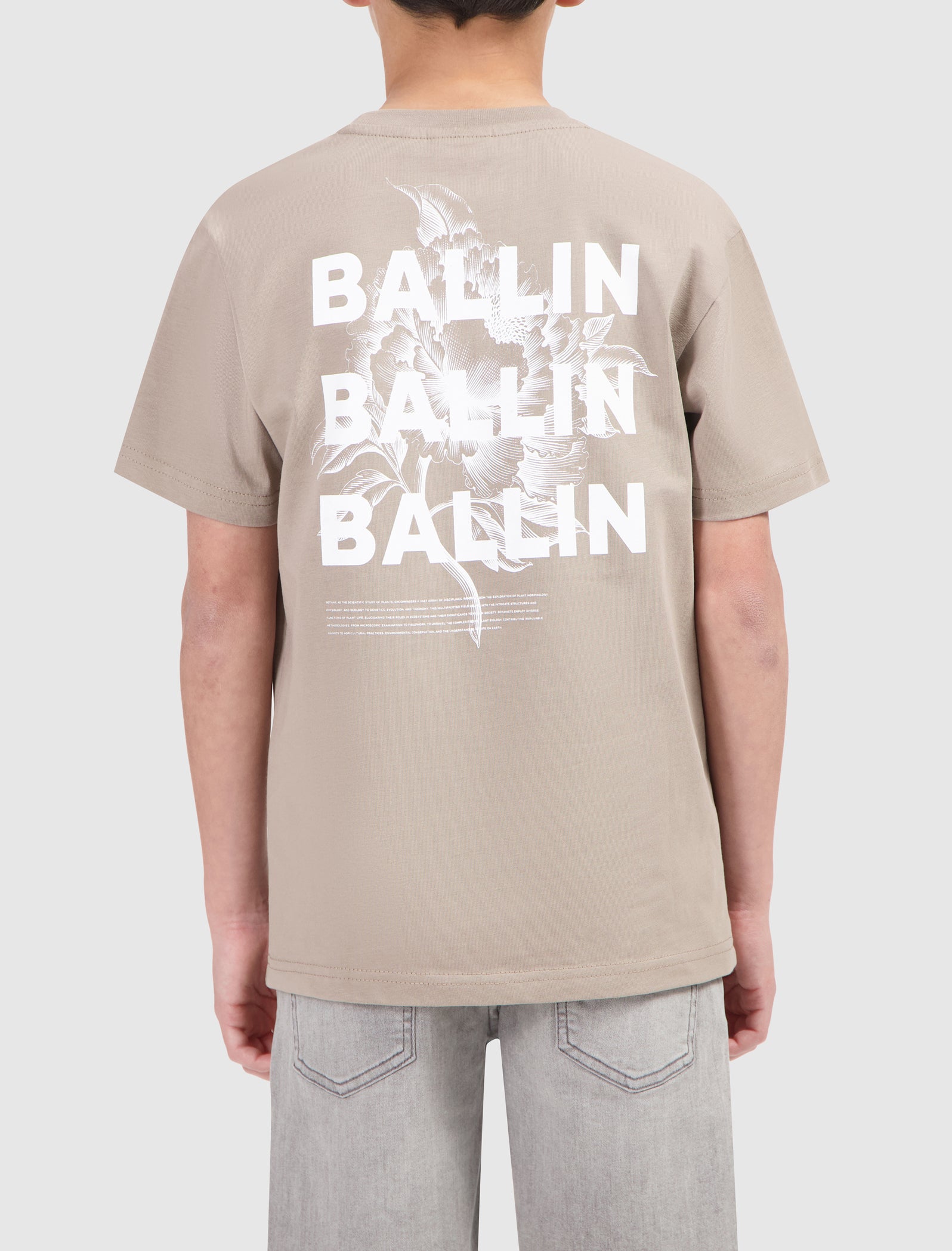 Junior Botanic Box Logo T-shirt | Taupe