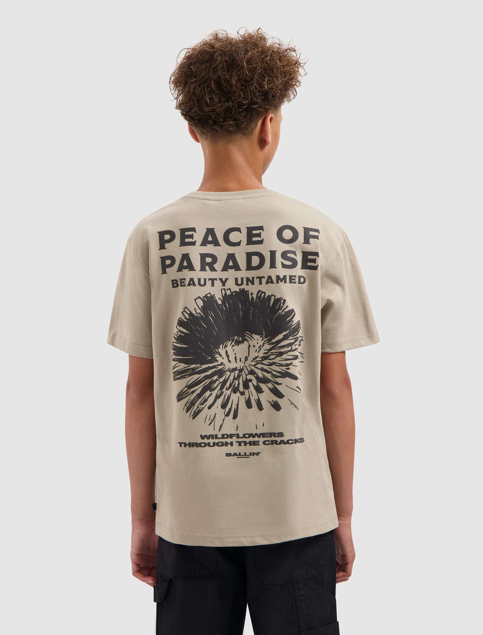 Junior Peace of Paradise T-shirt | Taupe