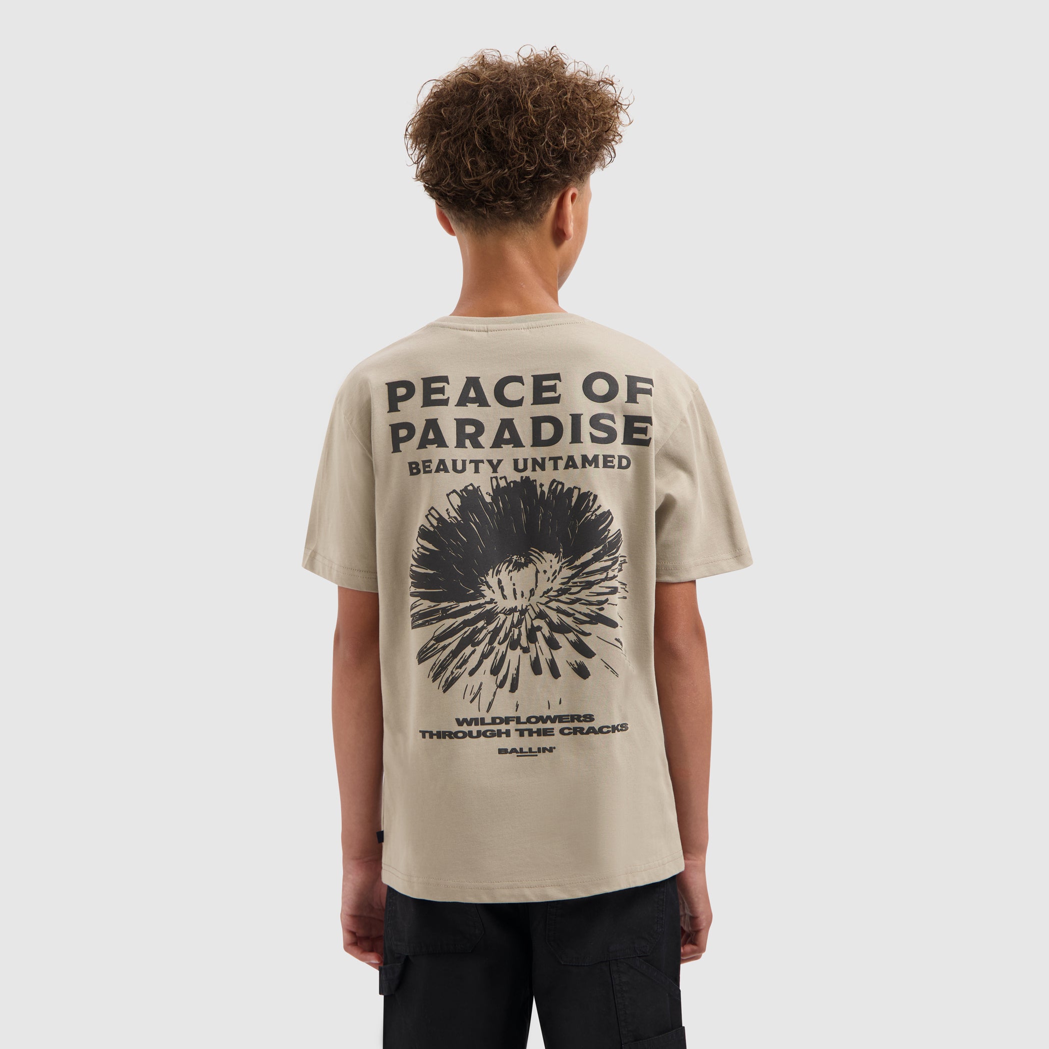 Junior Peace of Paradise T-shirt | Taupe