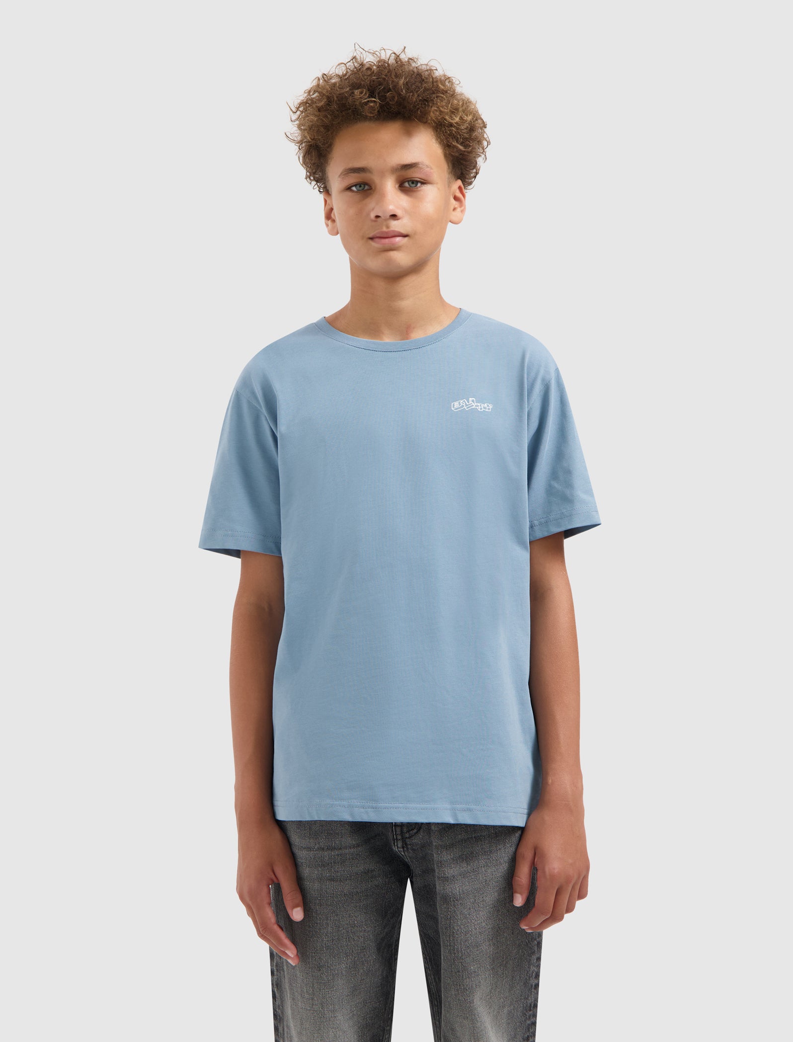 Junior BLLN Outline T-shirt | Mid Blue Grey