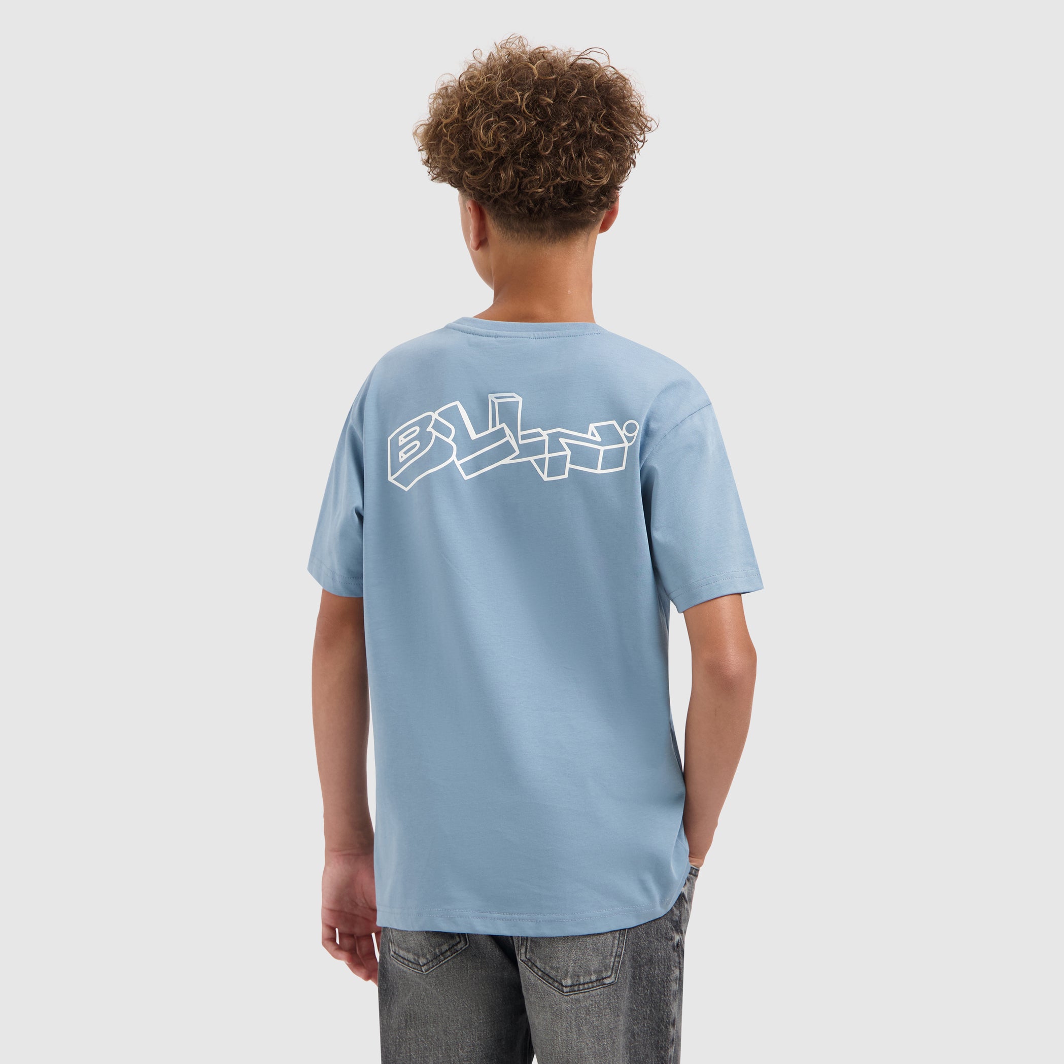 Junior BLLN Outline T-shirt | Mid Blue Grey
