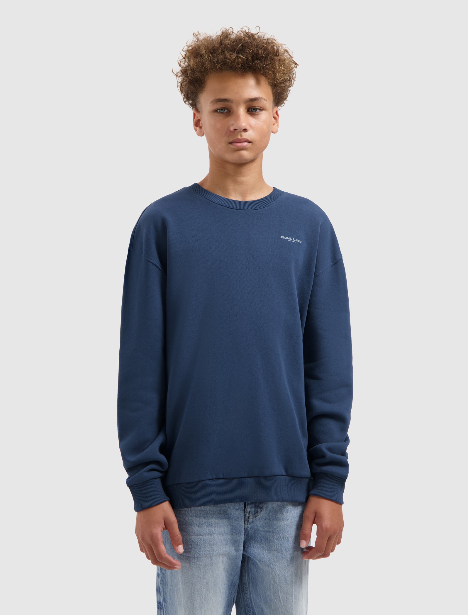 Junior Zig Zag Logo Sweater | Navy
