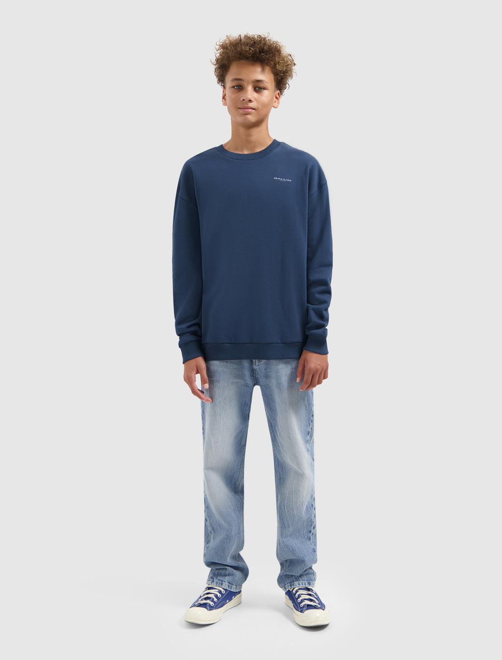 Junior Zig Zag Logo Sweater | Navy