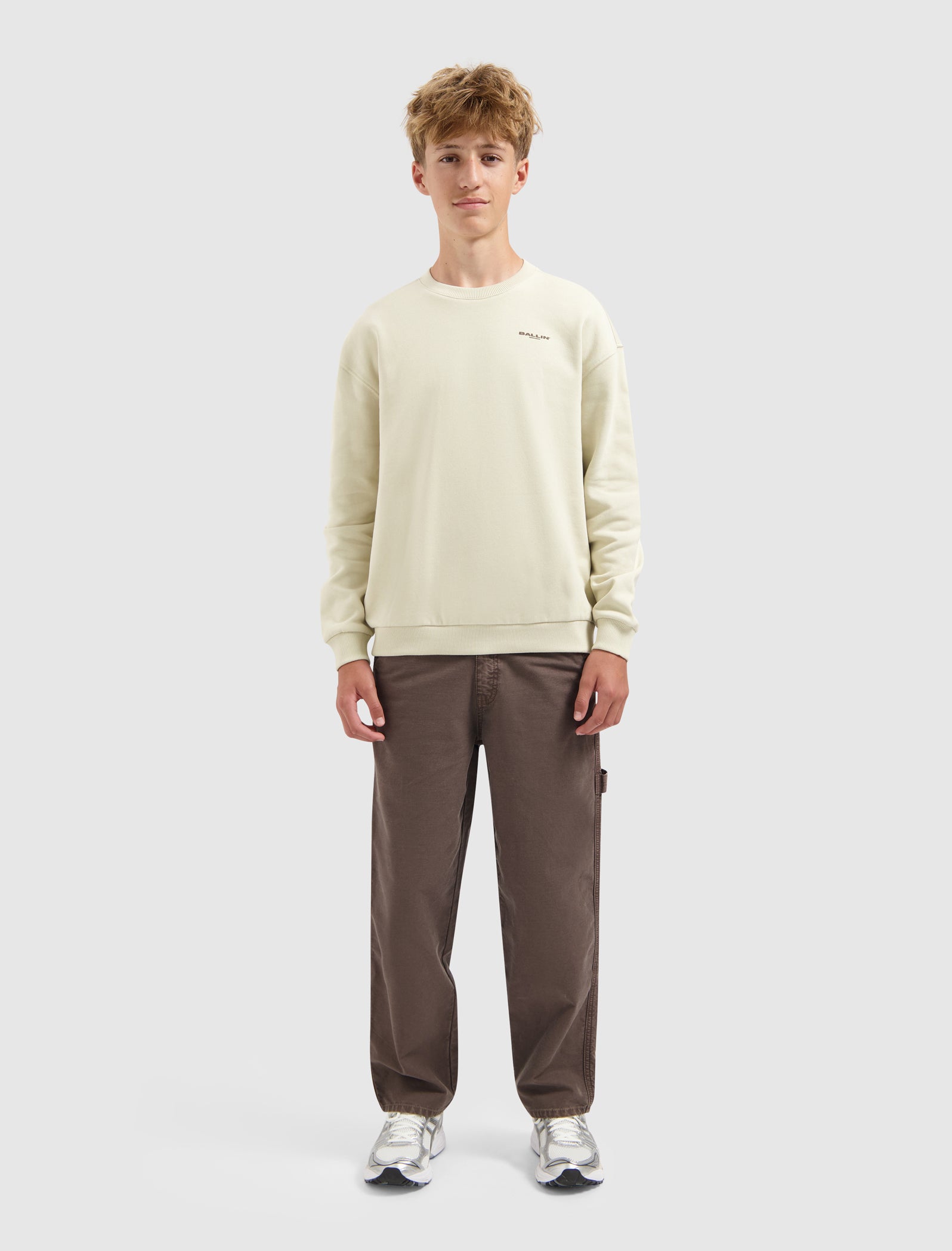 Junior Zig Zag Logo Sweater | Sand