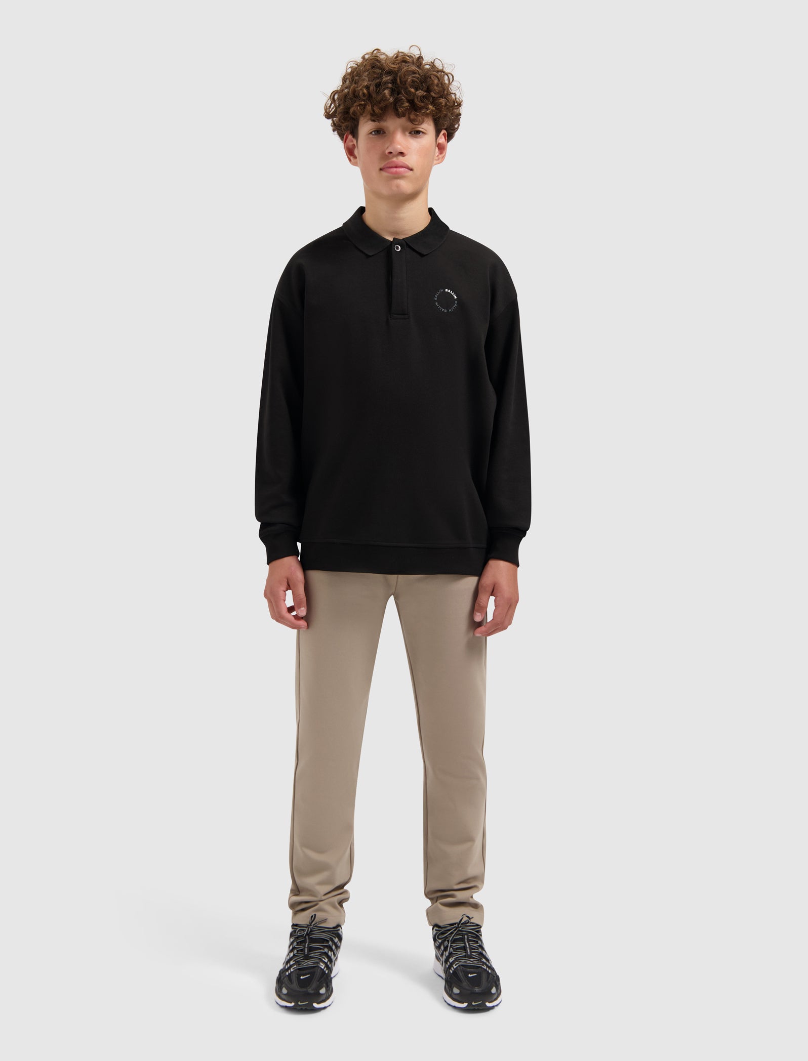 Junior Circle logo Polo Sweater | Black