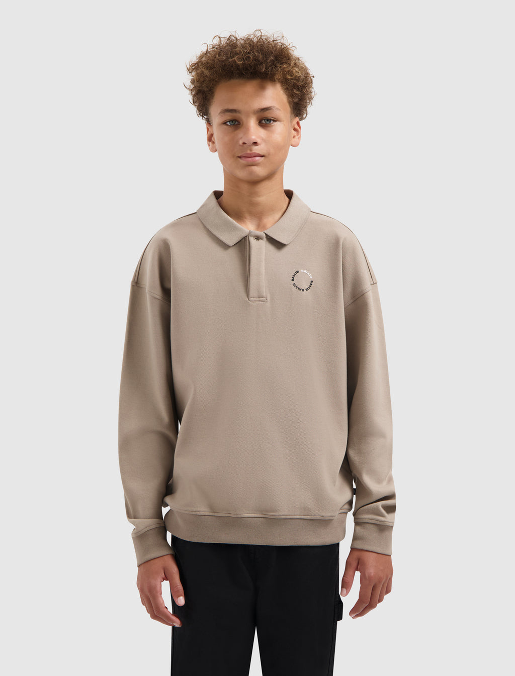 Junior Circle logo Polo Sweater | Taupe