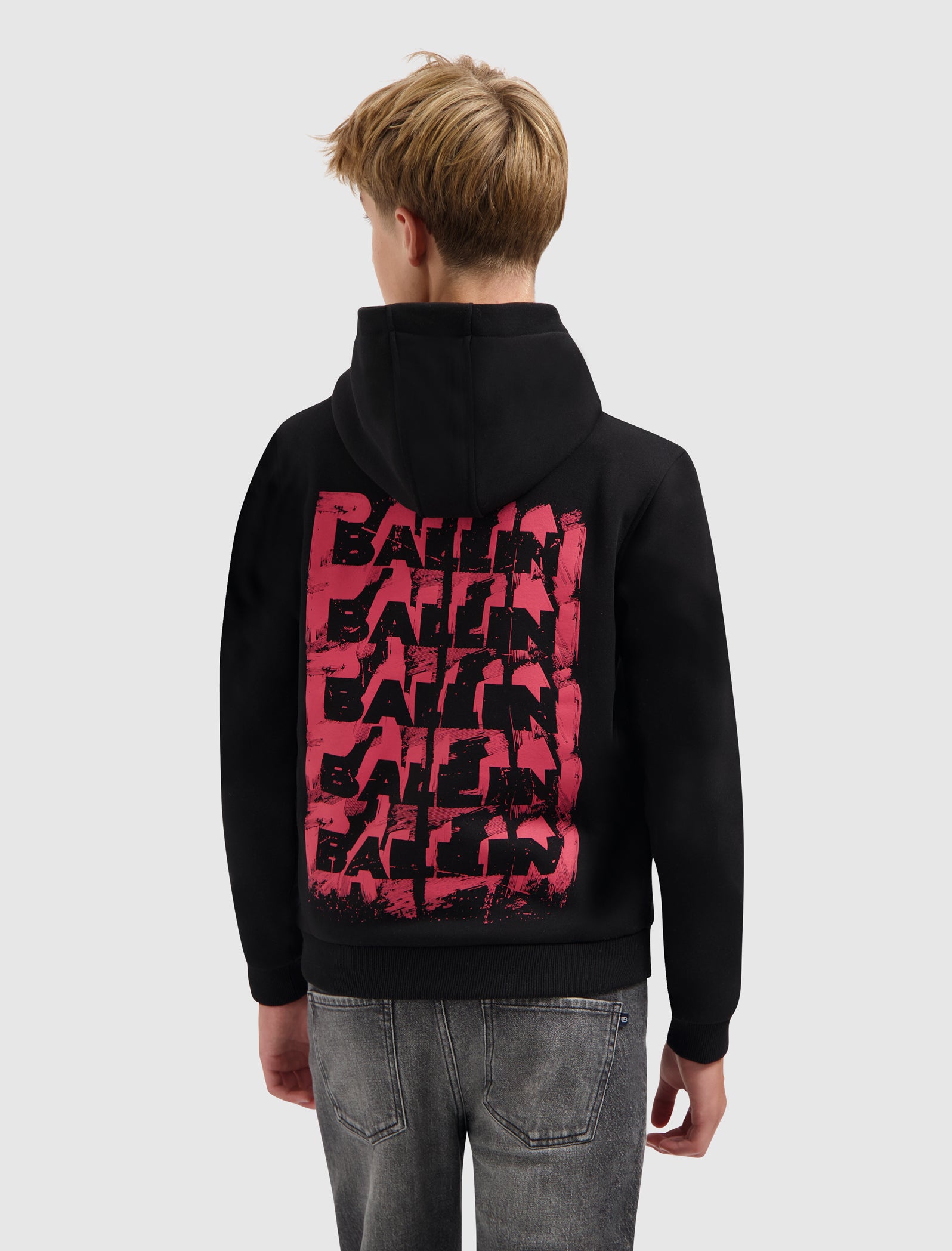 Junior Stacked Logo Hoodie | Black