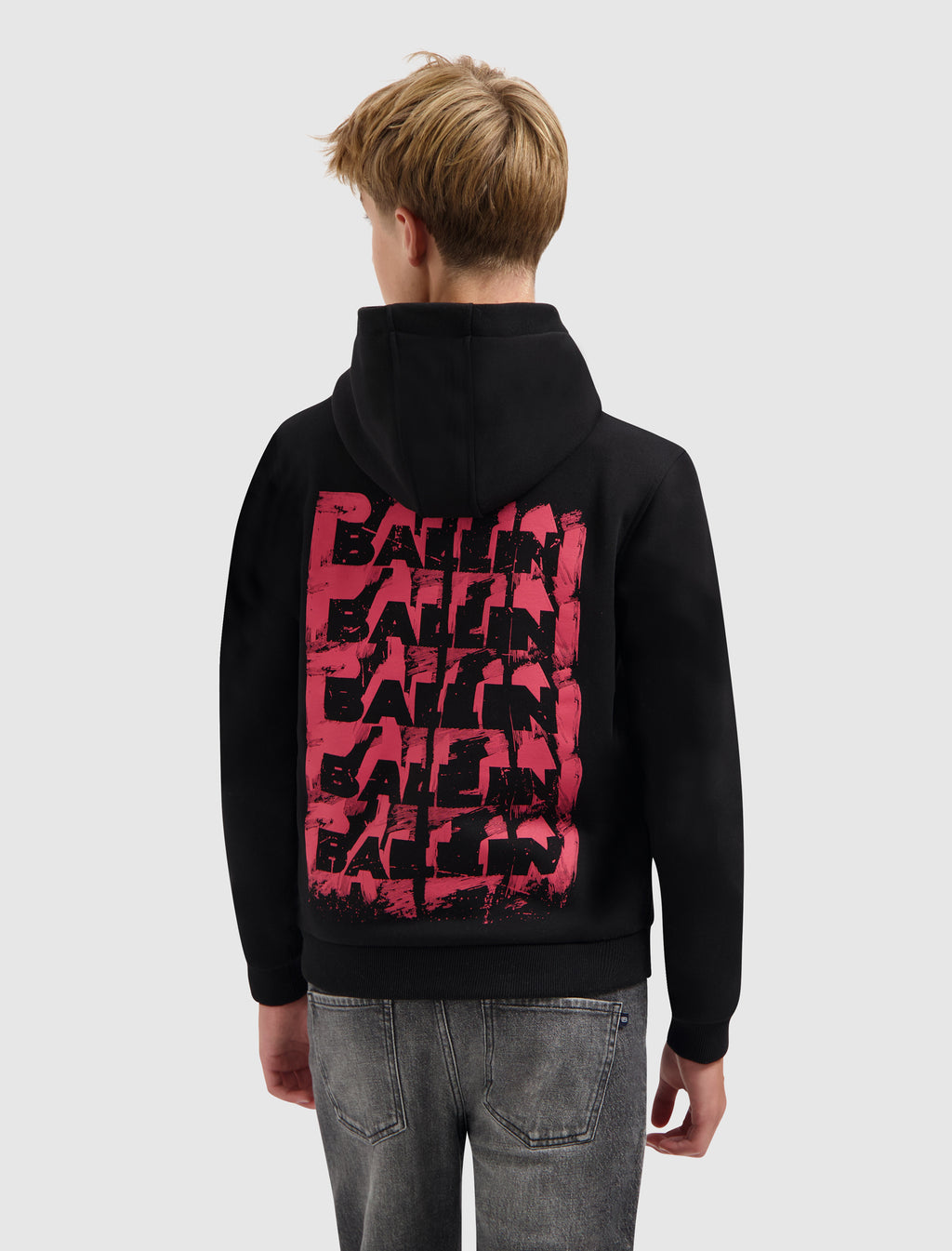 Junior Stacked Logo Hoodie | Black